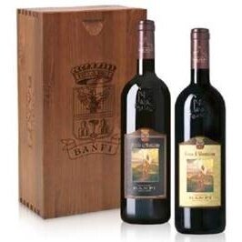 Brunello di Montalcino ir Rosso di Montalcino (wooden box), 2 x 0,75 l