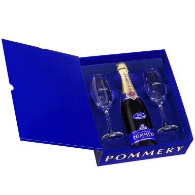 Pommery Brut Royal dėžutėje su 2 taurėmis, 0,75 l Pommery Brut Royal dėžutėje su 2 taurėmis, 0,75 l